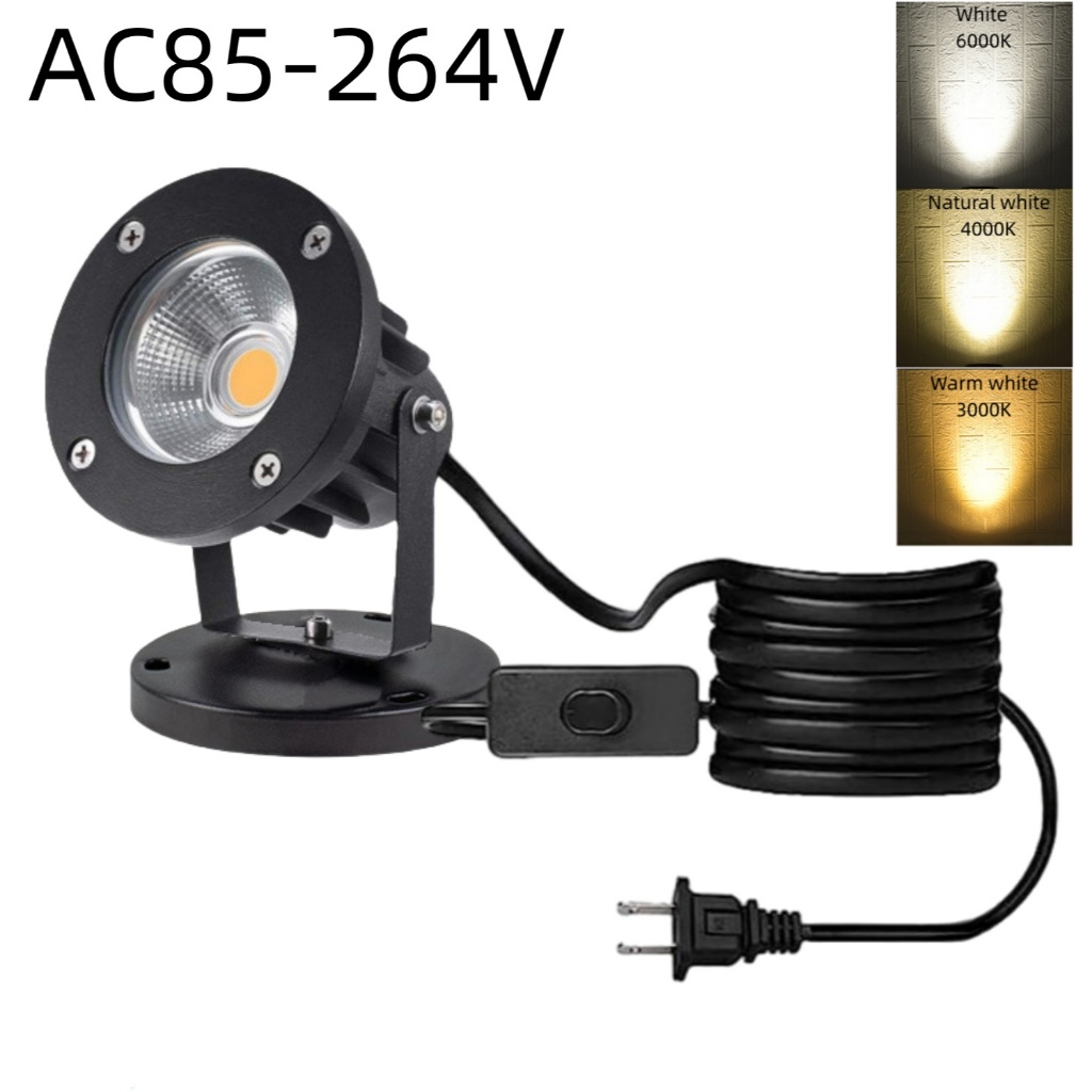 Led สปอตไลท์ประตู, US 2-Plug พร้อมสวิตช์ Warm White 20W ไฟจุดในร่ม,110V220V โคมไฟเพดาน,ภูมิทัศน์สําหรับผนัง,บ่อ,ภาพ,สวน,Yard พร้อม