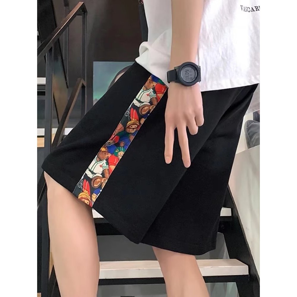 กางเกงขาสั้น Unisex Fu EVISU สำหรับฤดูร้อน สไตล์ใหม่ ออกแบบมาเพื่อความเข้าได้กับเสื้อผ้าหลายแบบ พร้อ