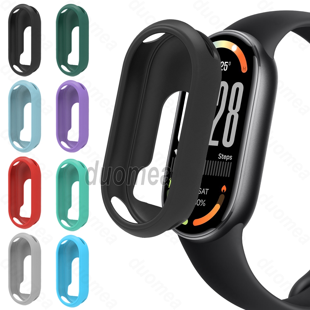 เคสซิลิโคนป้องกันหน้าจอครึ่งฝาครอบอุปกรณ์เสริมเปลือกนุ่มสําหรับ Xiaomi Smart Band 10 9 8 / Mi Band 10 Ceramic Edition