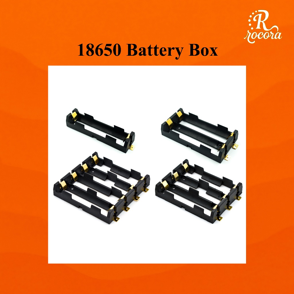 18650 -กล่องแบตเตอรี่ 1/2/3/4 เซลล์-ชุบทอง SMD