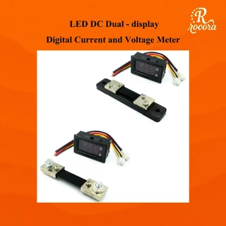 DC0-100V1A 10A 50A 100A LED DC มิเตอร์วัดกระแสและแรงดันไฟฟ้าแบบดิจิตอลจอแสดงผลคู่ หัวมิเตอร์วัดแบบดิจิตอล