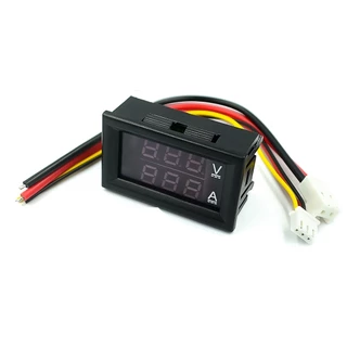DC0-100V1A 10A 50A 100A LED DC มิเตอร์วัดกระแสและแรงดันไฟฟ้าแบบดิจิตอลจอแสดงผลคู่ หัวมิเตอร์วัดแบบดิจิตอล