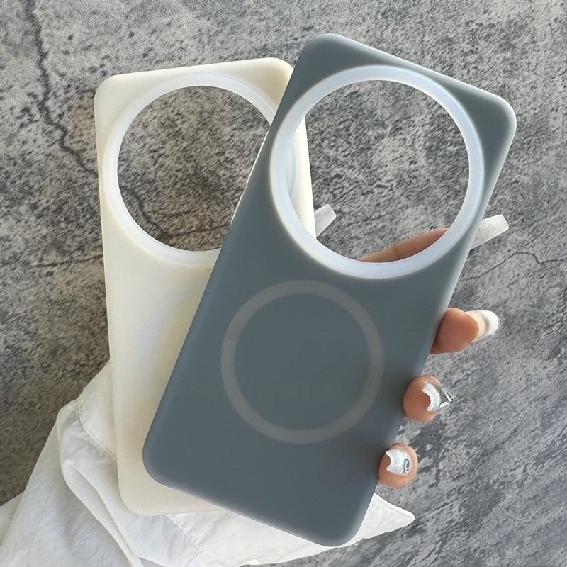 ปลอกสําหรับ Xiaomi 15 Ultra Xiomi15Ultra 15Ultra 15Uเคสโทรศัพท์ซิลิโคนเหลวจริงแม่เหล็กชาร์จไร้สายสาม