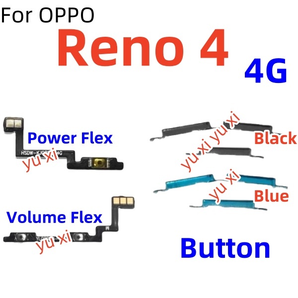 สําหรับ OPPO Reno 4 4G CPH2113 สวิทช์ระดับเสียงเปิดปิดปุ่ม Flex Cable Ribbon
