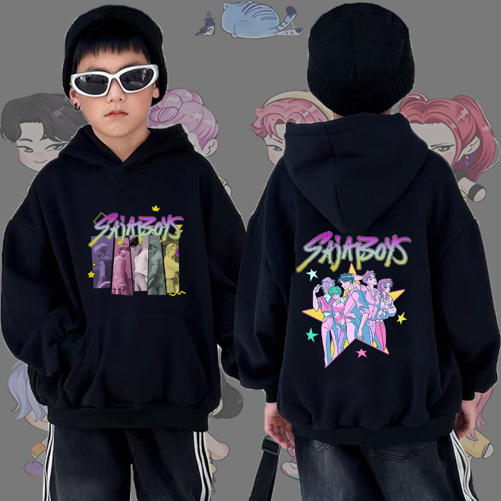 Demon Hunter 2025 สไตล์ใหม่เด็ก Hoodie Breathable Casual แขนยาวผ้าฝ้ายพิมพ์รูปแบบ#1 120-150ซม