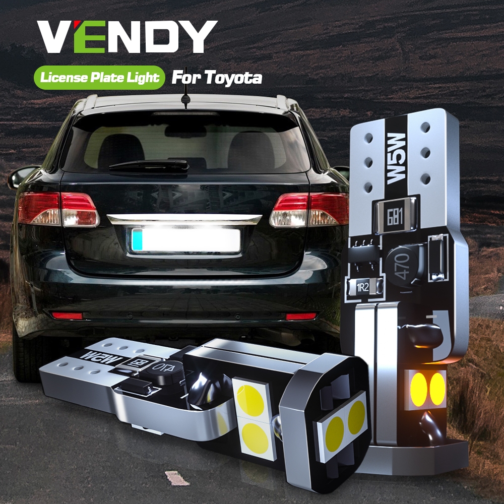 2x ไฟป้ายทะเบียน LED W5W T10 สําหรับ Toyota Sienna Sequoia Tacoma Tundra Verso 4Runner Highlander Av