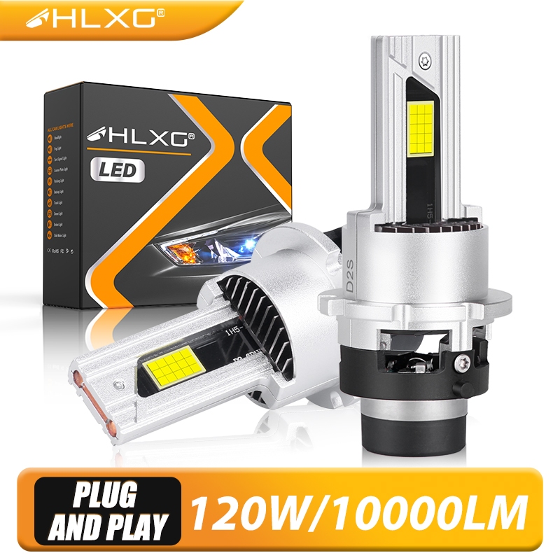 HLXG D2S LED D4S ไฟหน้า Canbus หลอดไฟ 30PCS CSP D1S D5S D3S D8S D1R D4R D2R D3R D4R Led Super Bright