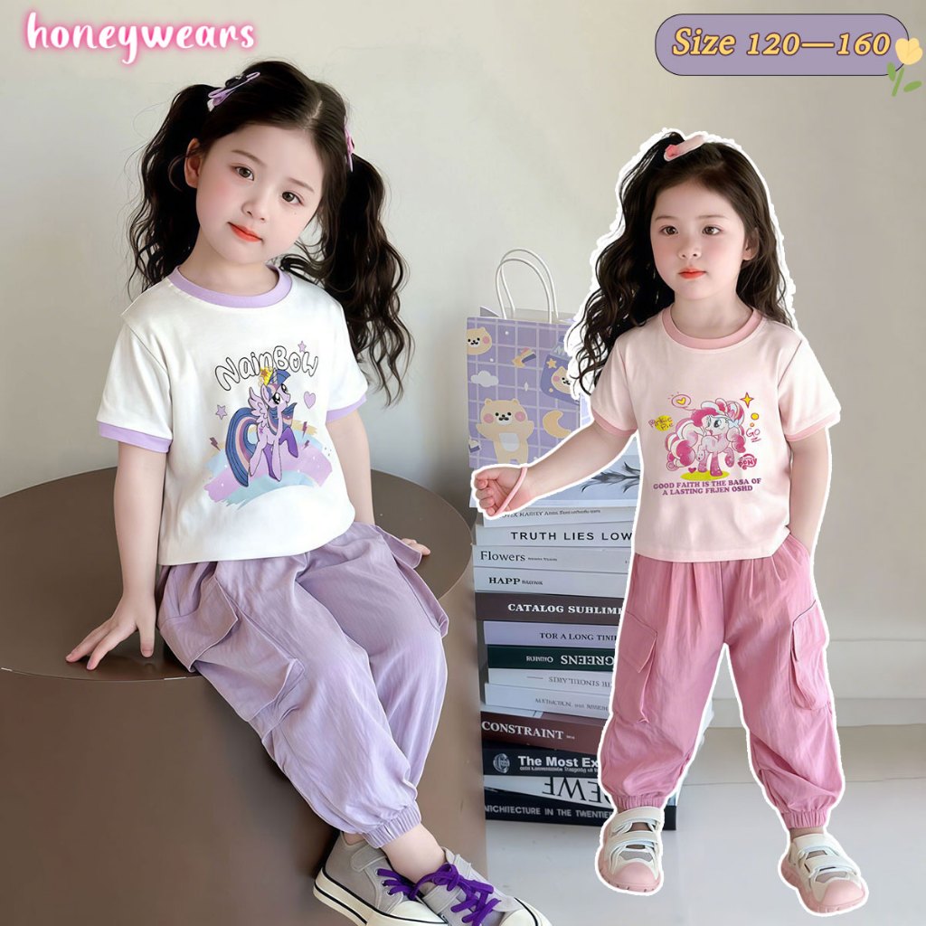 honeywears⚡️พร้อมส่ง⚡️ชุดสูทลําลองเด็กสองชิ้น เสื้อแขนสั้นกางเกงขายาว รูปแบบการ์ตูนน่ารัก สบาย ระบายอากาศได้ ฤดูร้อนใหม่ ไซส์ 120-160