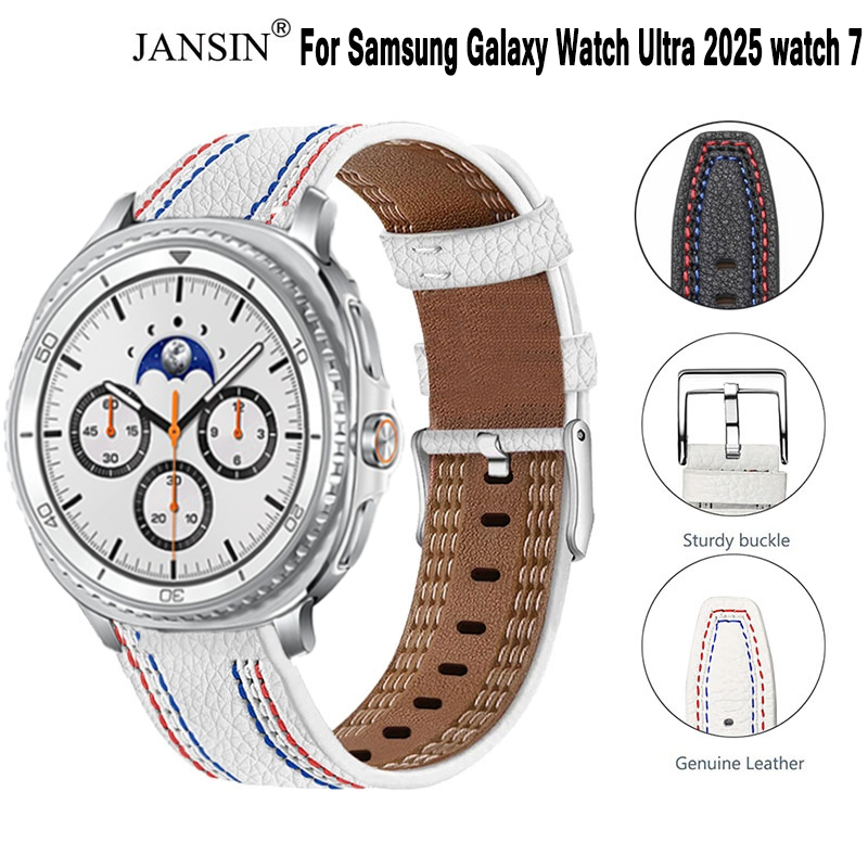 สาย สายหนัง สำหรับ samsung Galaxy Watch Ultra 2025 8 classic 5 5 pro 46mm 42mm 45mm สาย แบบ หนัง gal