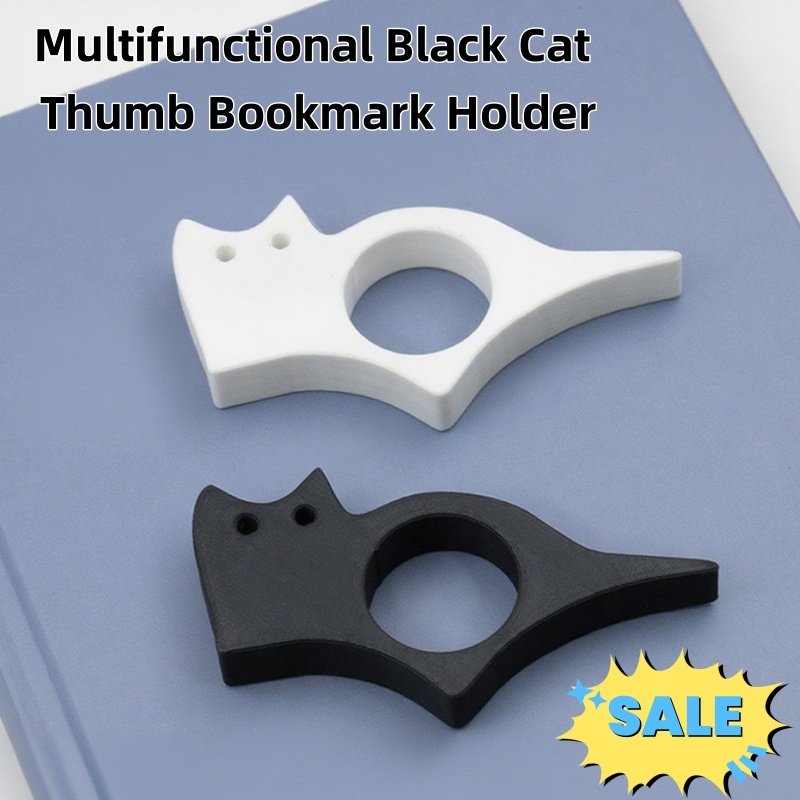 มัลติฟังก์ชั่น Black Cat Thumb Bookmark Holder สะดวก Bookmark Unscrant Book Finger Page Holder โรงเรียน Quick Reading Aid