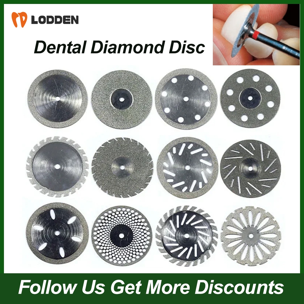 Lodden 10 ชิ้นเพชรแผ่นทันตกรรมตัดพลาสเตอร์แผ่นทันตแพทย์สองด้านตัดล้อ Am22D15