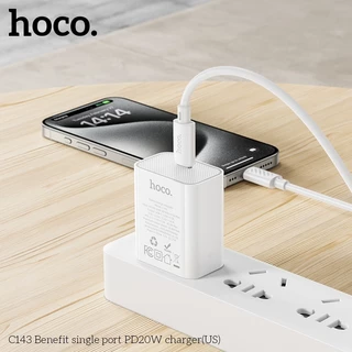 hoco. C143 หัวชาร์จ ชุดชาร์จเร็ว PD20W พอร์ตเดี่ยว Fast Charger อะแดปเตอร์ชาร์จเร็ว