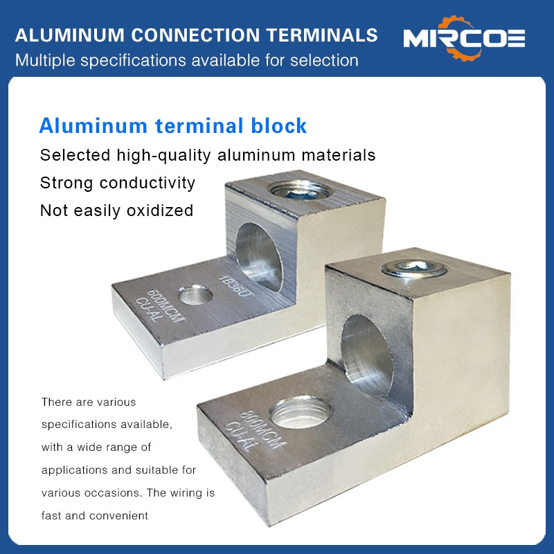 MIRCOE 5PCS อลูมิเนียม Lugs Universal Wire Terminal 16mm2-500mm2 1B2U ถึง 1B44U 1/0/2/0 2 6AwG 250MCM ถึง 1000MCM