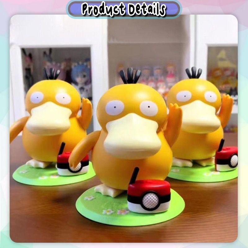 Pokemon Pikachu 15 ซม.เป็ดอะนิเมะตัวอักษรเต้นรํา KFC Psyduck เพลงกล่องเด็กตัวเลขการกระทําของเล่นตุ๊ก