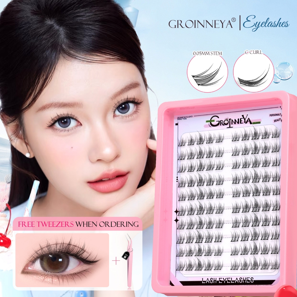 100 Clusters/กล่องดอกทานตะวัน Upper False Eyelash - ขนตาปลอมสีดําธรรมชาติ - ความหนาแน่น, หนา - Segmented Grafting Eyelash Band - DIY Eyelash Extension Patch