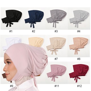 LMLAVEN Jersey Modal Hijab ภายในผ้าฝ้ายมุสลิมแถบคาดศีรษะ Und…