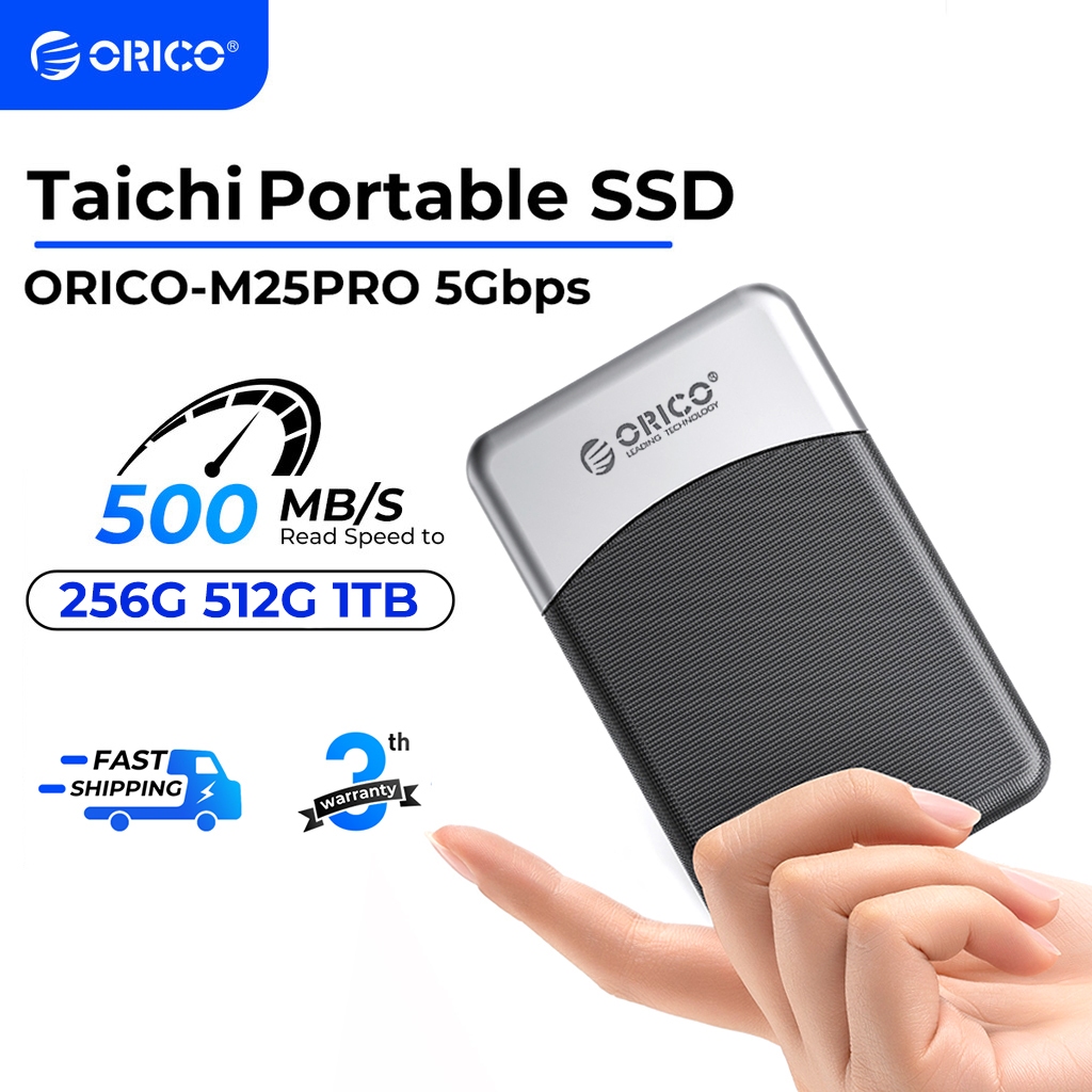 ORICO Taichi 512GB 1TB External SSD USB3.2 Type C 460MB/s Portable SSD for iPhone 17 Laptop (M25Pro)