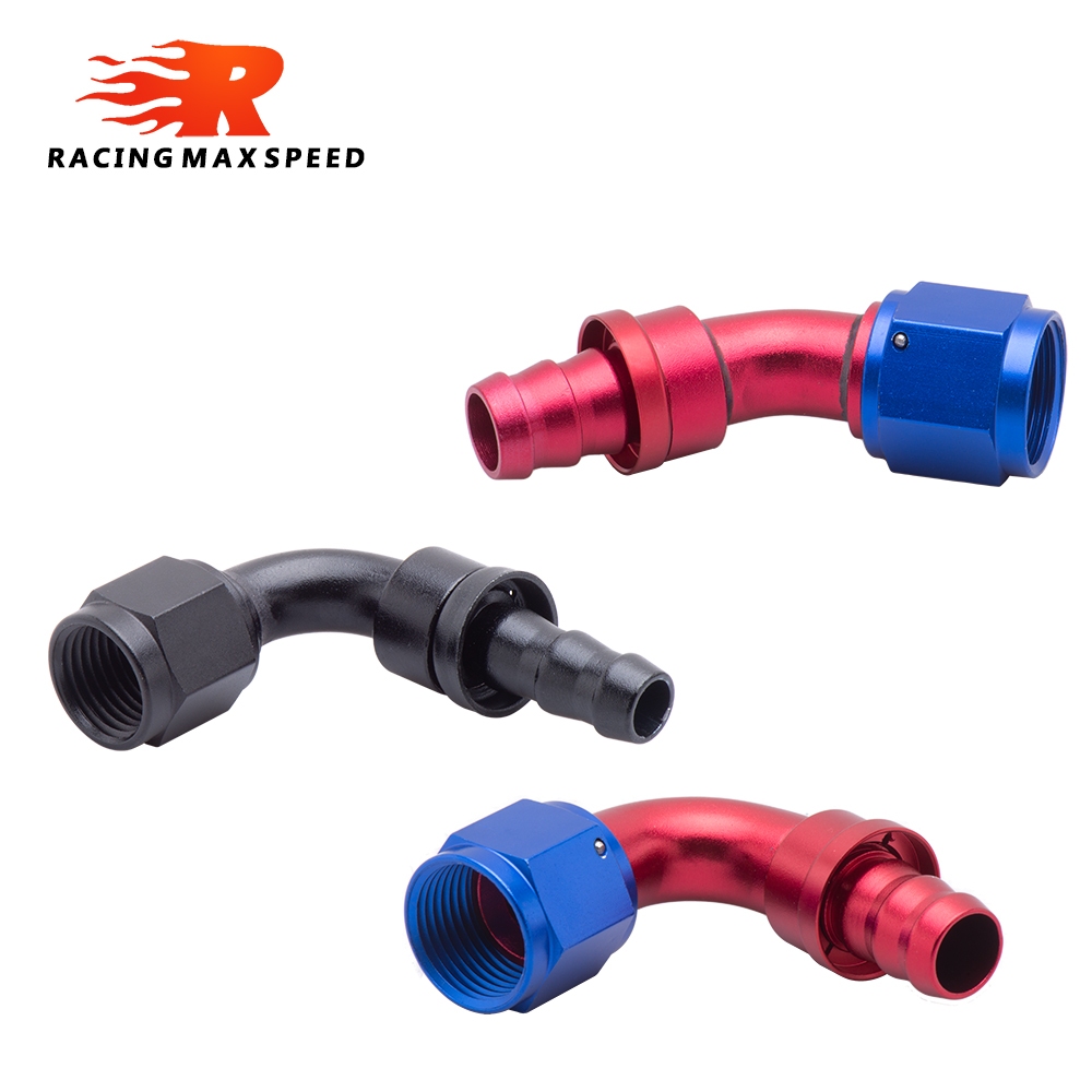 Universal AN6 AN8 AN10 Push-on ท่อ End อุปกรณ์การใช้น้ํามัน Cooler ท่อ Fitting 0 45 90 180 องศาอะแดปเตอร์เชื่อมต่อแบบใช้ซ้ําได้