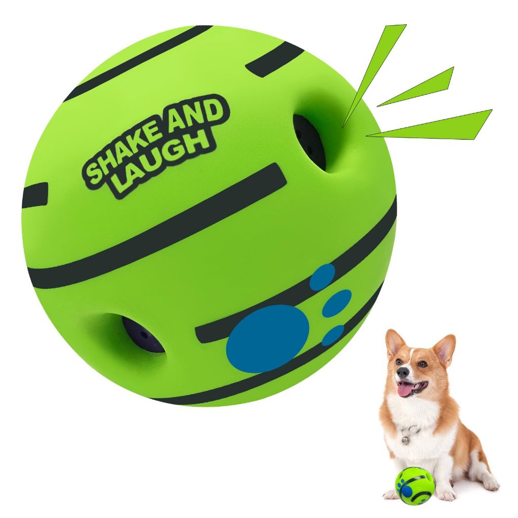 ของเล่นสุนัข Rolling Sounding Ball Self-Happy Silly Laughing Ball ฟันกรามบรรเทาความเบื่อหน่ายกัด