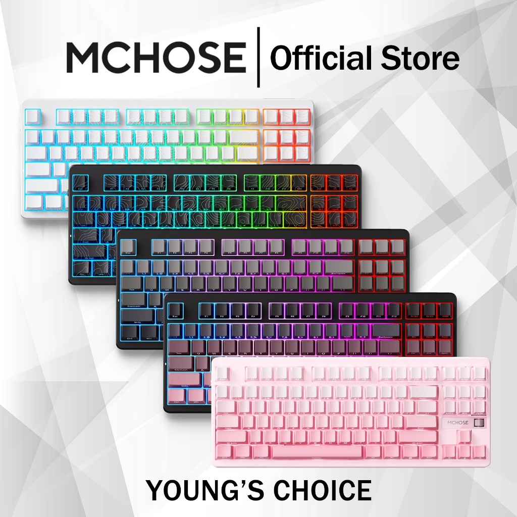 MCHOSE G87 Mechanical Keyboard Tri-mode ปะเก็น Mount คีย์บอร์ดแบบกลไก RGB Hot-Swappable แบบมีสายไร้ส