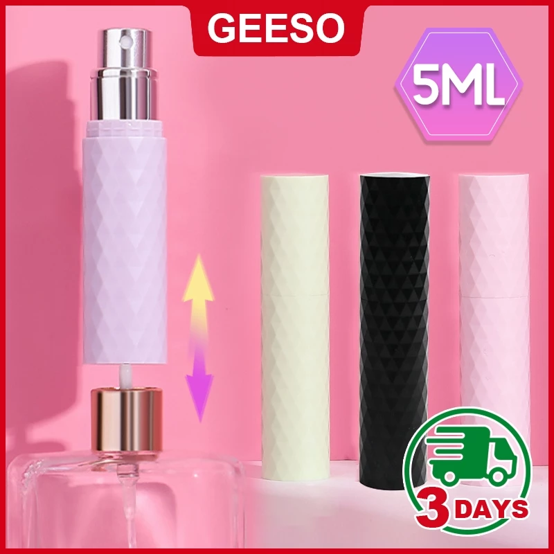 GEESO Portable Perfume Spray Bottle ขวดน้ําหอมเปล่า ขวดแบ่งน้ําหอมพกพา 5ml หัวสเปรย์กดง่าย สําหรับเดินทาง สามารถขึ้นเครื่องบินได้ 香水小样瓶