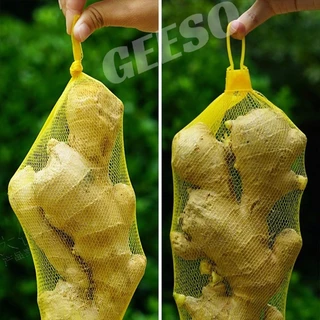 GEESO 100 ชิ้น 40cm ถุงตาข่ายบรรจุไข่ ถุงตาข่ายระบายอากาศ แพ็ค พร้อมตัวล็อค Vegetable Net Bag Fruits Food Seafood Mesh Eggs Packing Bag 鸡蛋网袋