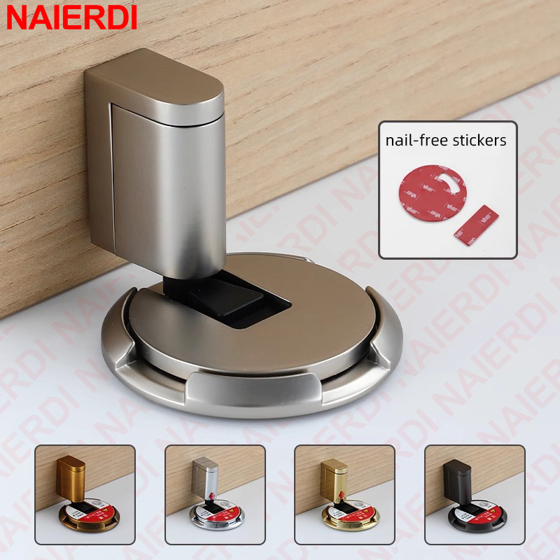 NAIERDI กันชนประตูกล Heavy Duty ปรับความสูง Windproof ประตูหยุด Self-Adhesive ผู้ถือประตูสําหรับ Home Office