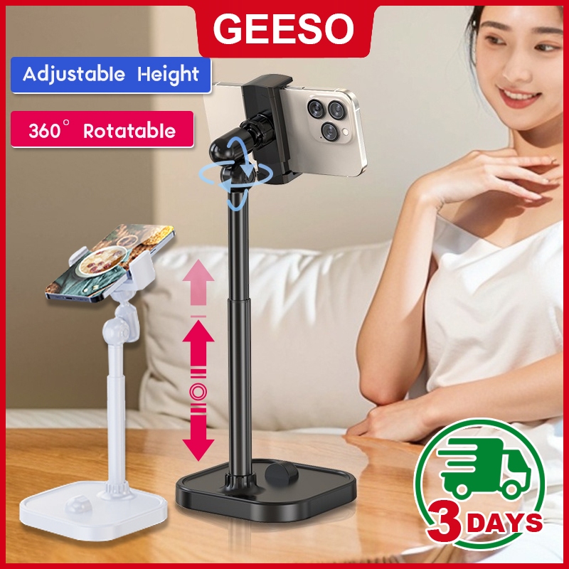GEESO ขาตั้งโทรศัพท์ ผู้ถือโทรศัพท์หมุน 360 องศา ปรับความสูงได้ Mobile Phone Stand Holder สำหรับ Liv
