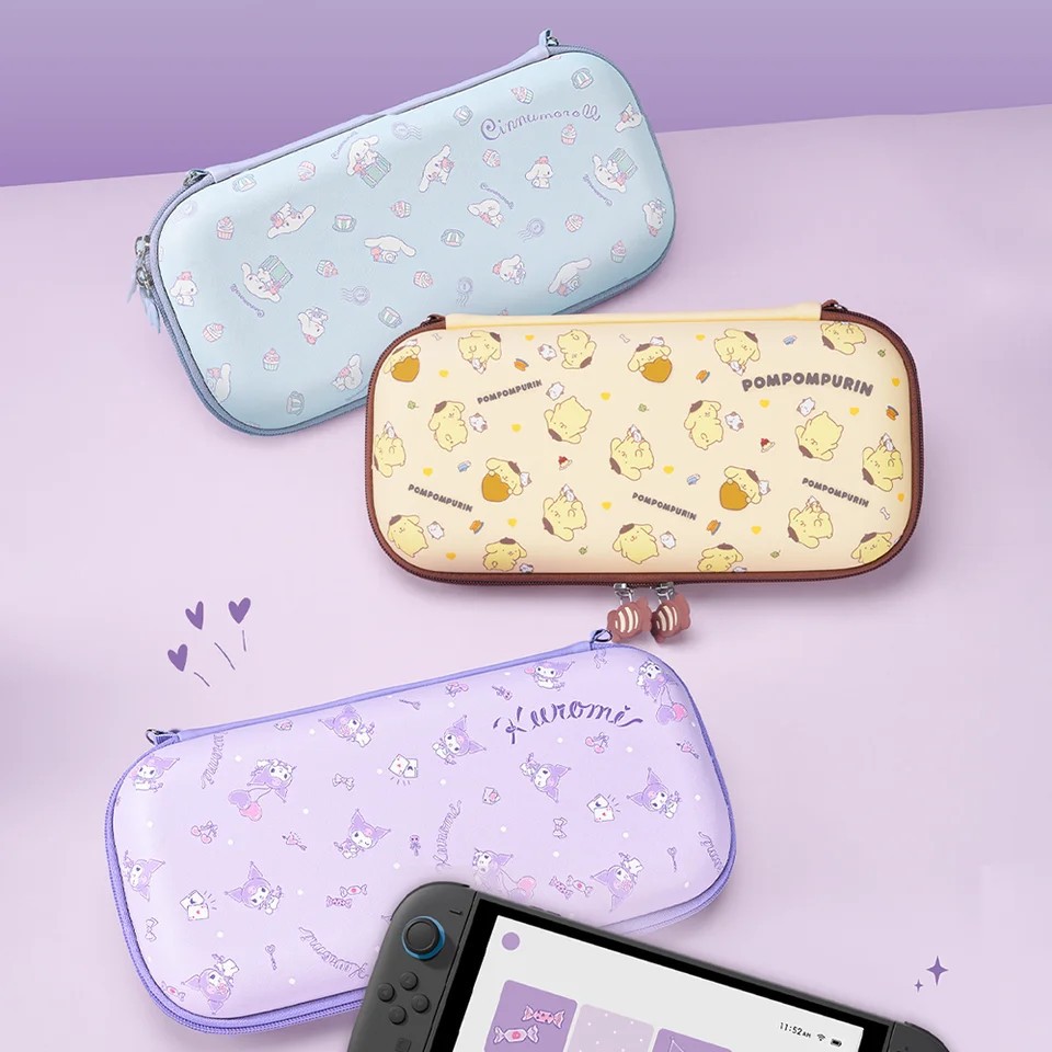 Sanrio Pom Purin Kuromi Cinnamoroll Switch Storage Bag Ns2 เคสป้องกันอุปกรณ์เสริมกันกระแทกแบบพกพาเด็กของขวัญ