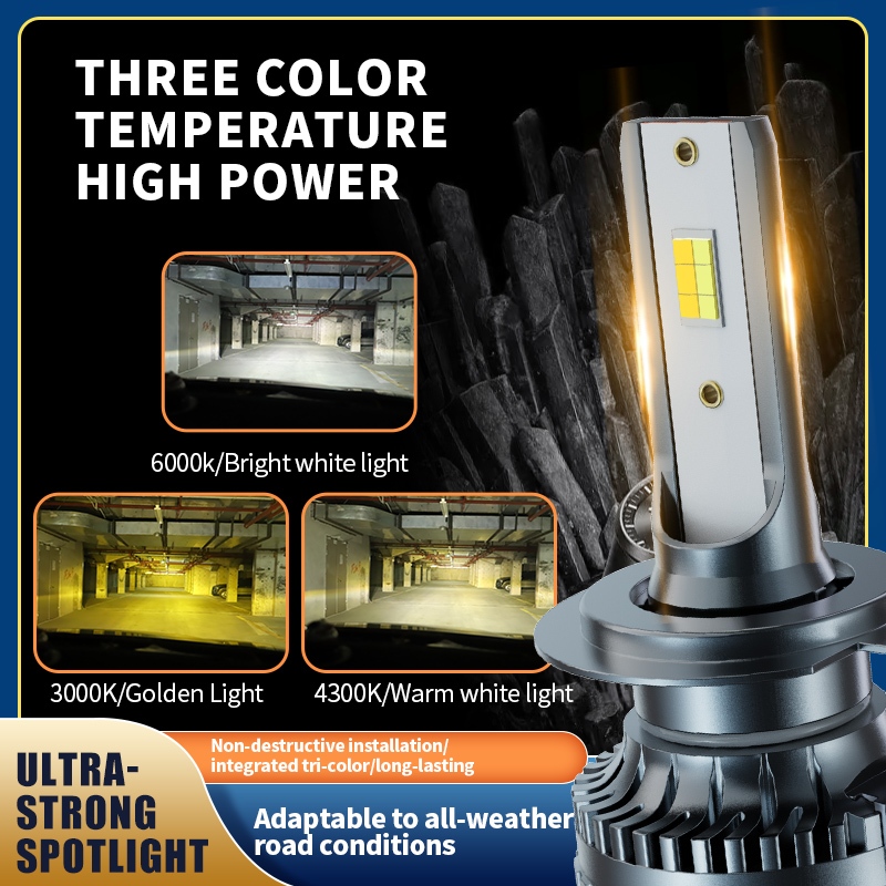 2X Led 3 สี H7 H4 H11 H8 H1 9005 HB3 9006 29800ML 55W Led ไฟหน้ารถหลอดไฟสําหรับ bmw benz audi vw toy