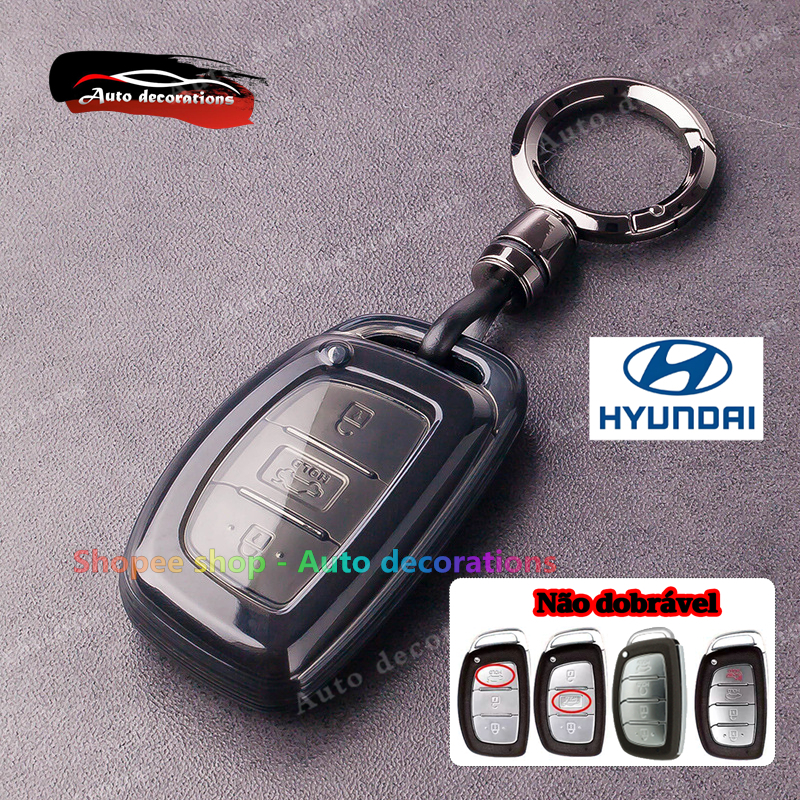 Hyundai Tucson/HB20 2024/2025 / HB20 creta ix35 ฝาครอบกุญแจโปร่งใสกันน้ําและทนต่อการสึกหรอ keyless สไตล์เรียบง่าย