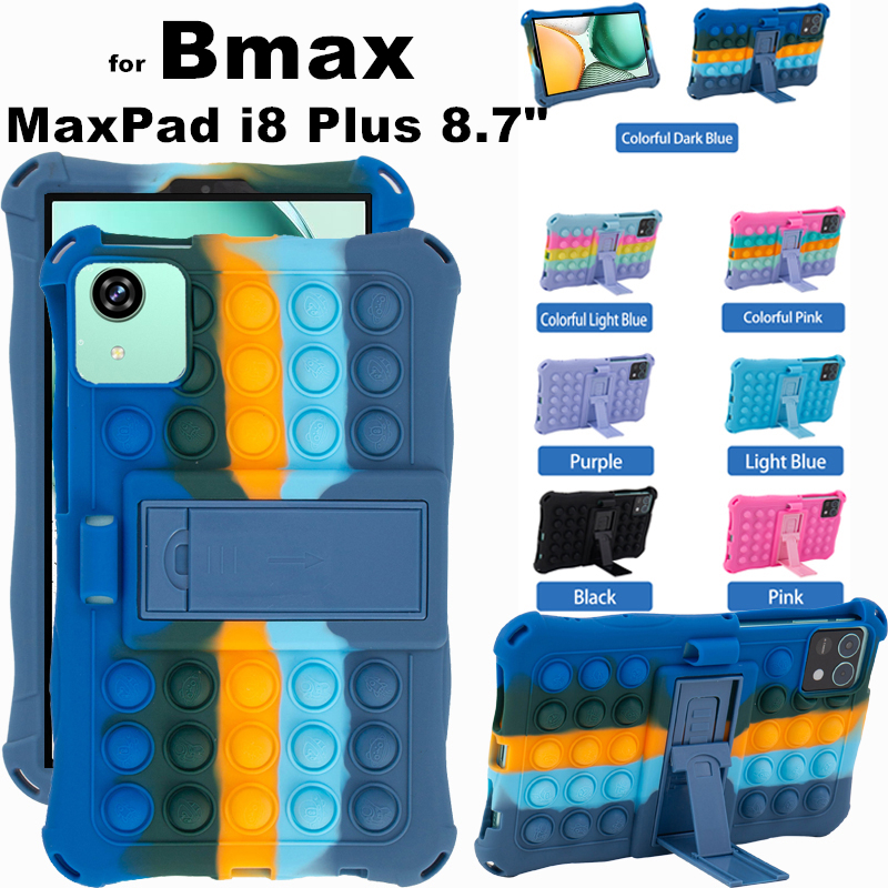 สําหรับ Bmax MaxPad i8 Plus 8.7 2025 นิ้วแท็บเล็ต Ajustable Stand Cover แท็บเล็ตซิลิโคนอ่อนนุ่ม Push Bubble Case