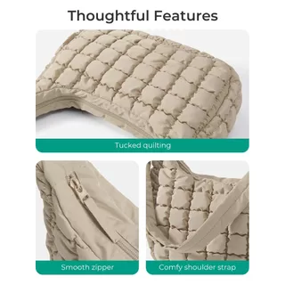 BAGSMART Quilted Puffy Crossbody Bag Lightweight Waterproof Large Hobo Sling Shoulder Handbag for Travel Commute Work