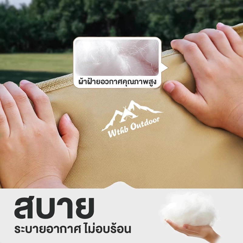 เก้าอี้แคมป์ปิ้งพับได้ เก้าอี้สนามเดินป่า ผ้าใบ Oxford รับน้ำหนัก 300kg thumbnail 5