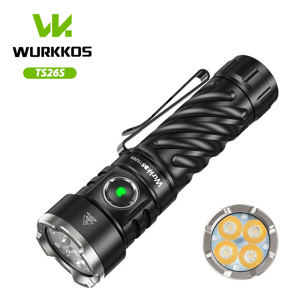 Wurkkos TS26S 3100LM 519A ชาร์จ 21700 ไฟฉาย LED อันทรงพลัง