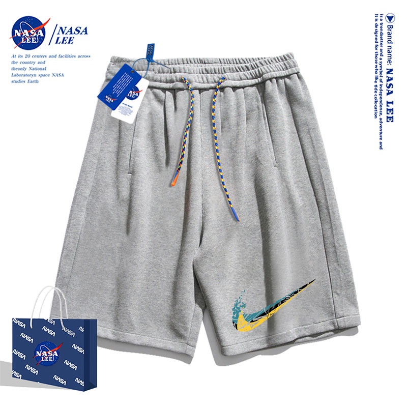 [จัดส่ง 48 ชั่วโมง] นาซ่า กางเกงขาสั้นผ้าฝ้ายแท้ผู้ชายอินเทรนด์ผู้หญิงไทยจุดหลวมแบรนด์แฟชั่นกางเกงห้าจุด - รูปที่ 2