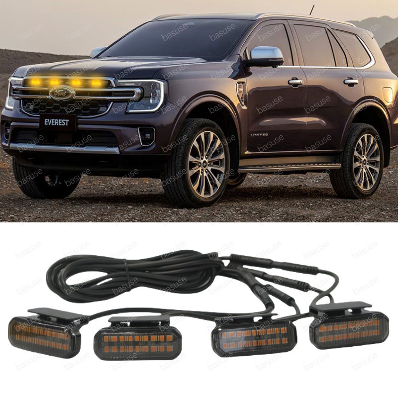 ไฟกระจังหน้า LED สําหรับ Ford Everest รถไฟวิ่งกลางวันล้อคิ้วโคมไฟสําหรับรถกระบะ Offroad 12V