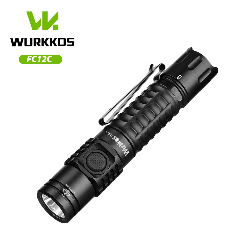 Wurkkos FC12C EDC 1600 LM กระเป๋ายาวโยน 332m ไฟฉายยุทธวิธีขนาดกะทัดรัด