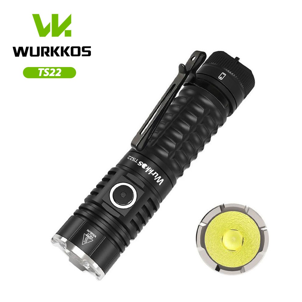 Wurkkos TS22 XPH70.3 HI Stepped และ Ramping 21700 ไฟฉายทรงพลังแบบชาร์จไฟได้ USB-C
