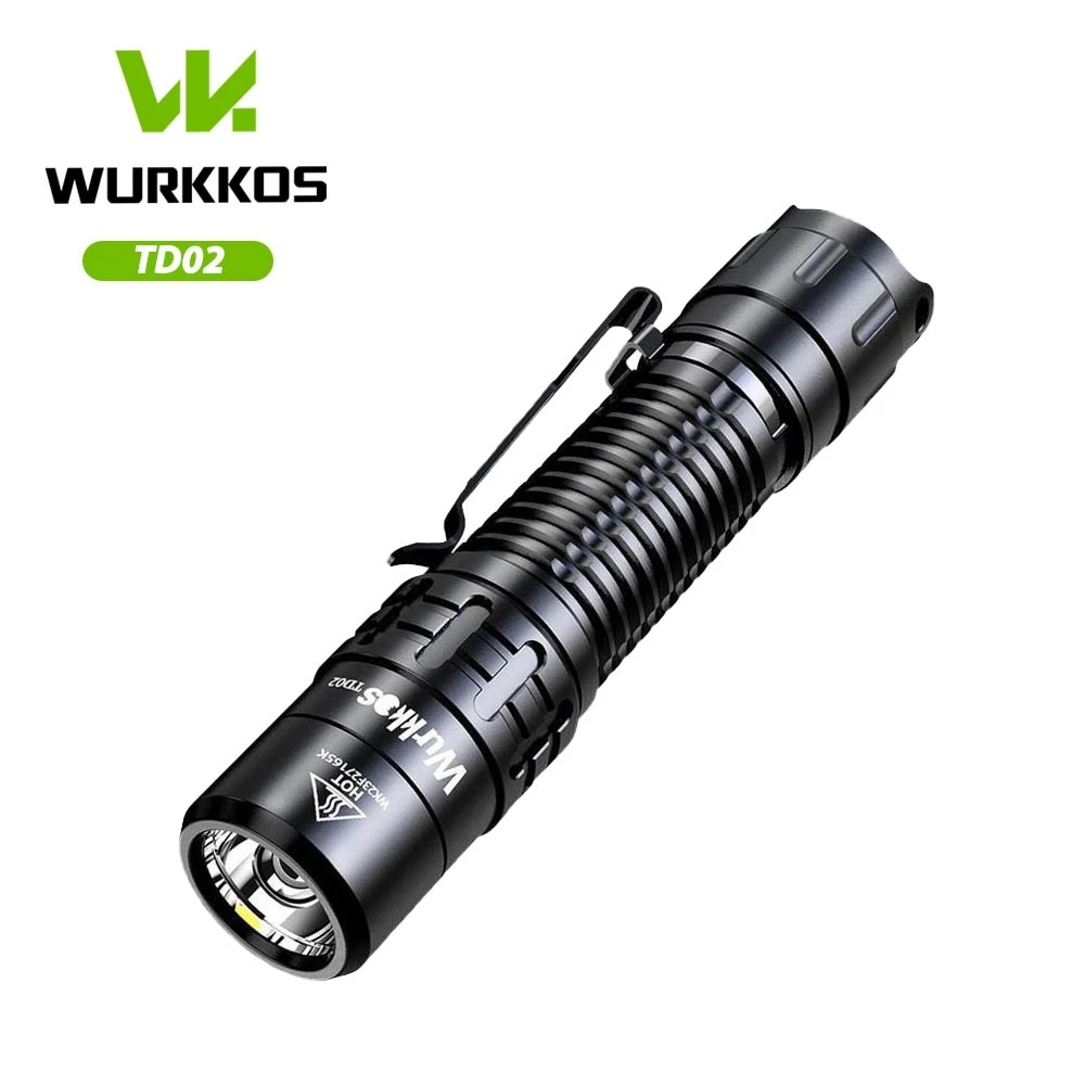Wurkkos TD02 ไฟฉาย LED สว่างมาก แบบชาร์จไฟได้ พร้อมสวิตช์ชาร์จ C-Type สําหรับกิจกรรมกลางแจ้ง และในร่ม