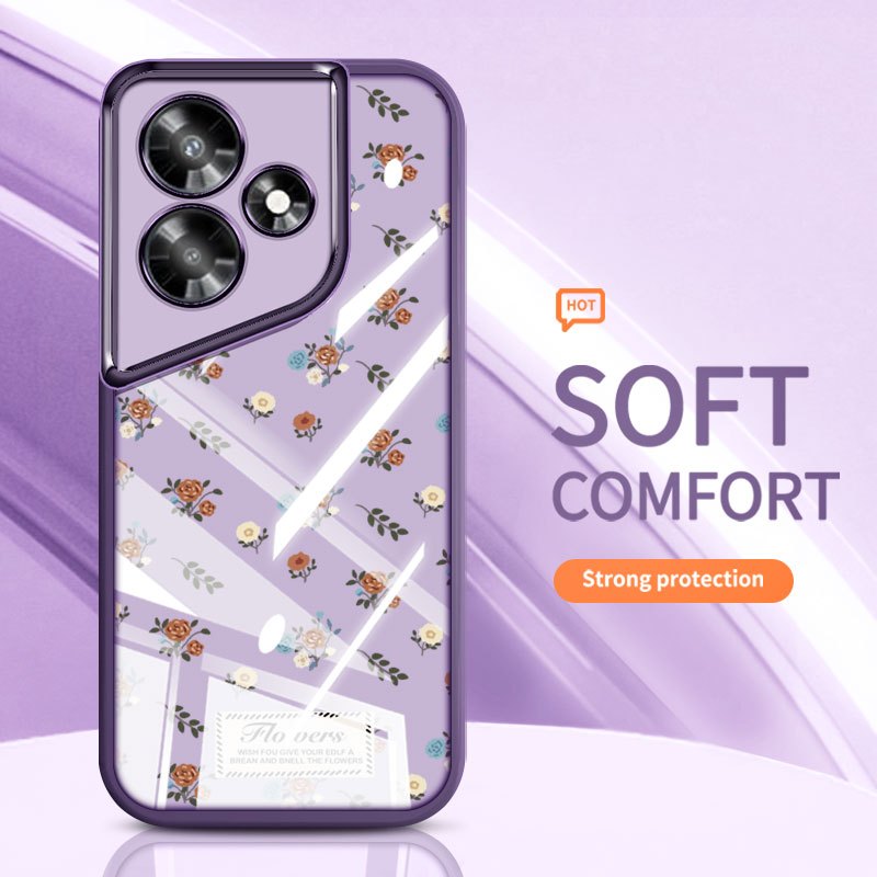 YBD สําหรับ Tecno Spark 40 Pro + Spark 40C KM6 KM7 เคสโทรศัพท์ Vintage Rose ผีเสื้อที่มีสีสัน