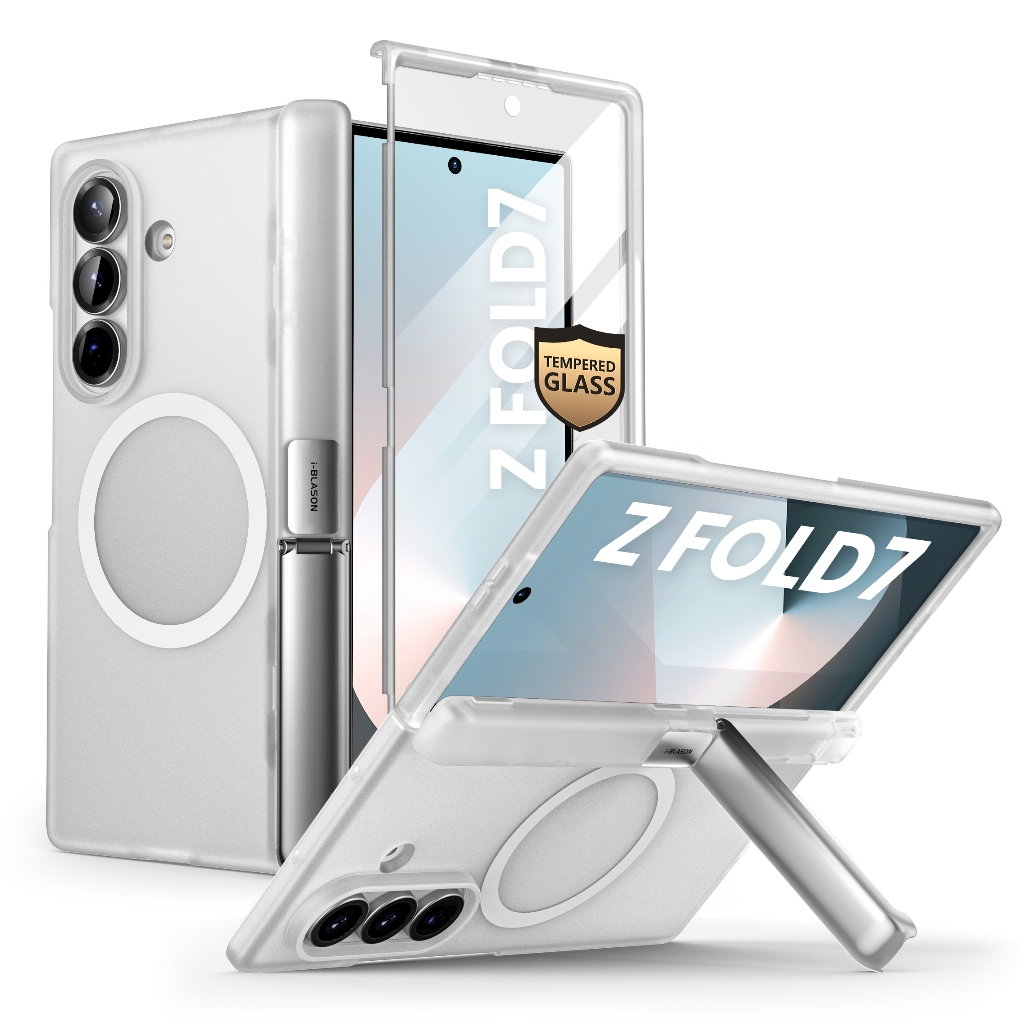 เคส I-Blason Cosmo สำหรับ Samsung Galaxy Z Fold 7 มาพร้อมกระจกนิรภัยแบบ MagSafe ปกป้องหน้าจอ พร้อมขาตั้งแบบพับได้ ปกป้องตัวเครื่องแบบเต็มตัวด้วยแม่เหล็กสำหรับ Z Fold 7