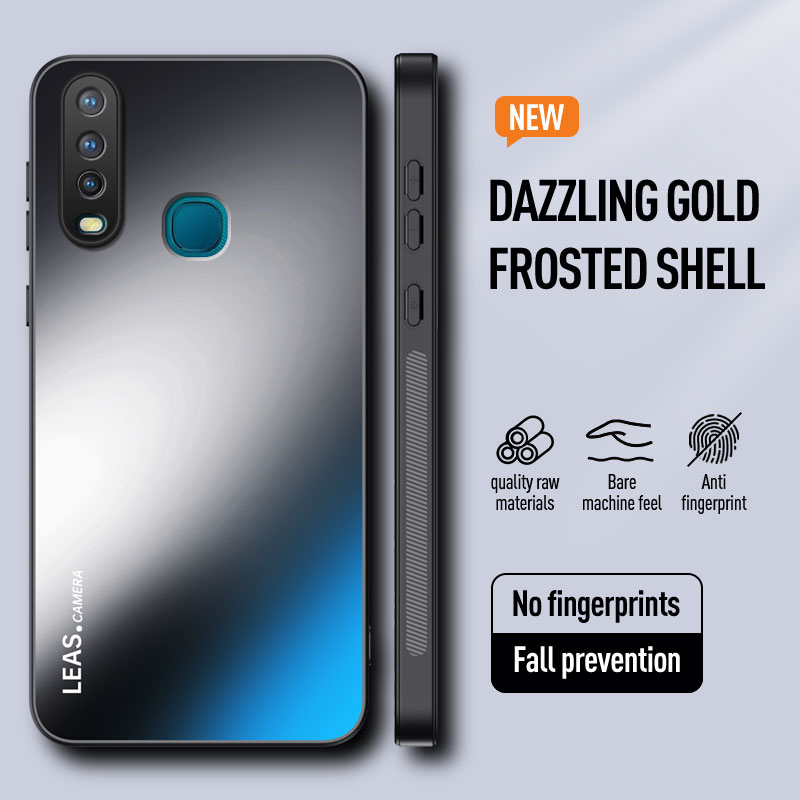 ปลอกสําหรับ vivo Y3 4G Y3 V1901A, V1901T เคสโทรศัพท์ AG Frosted พราวสีซิลิโคนป้องกัน Hard กันกระแทกเ