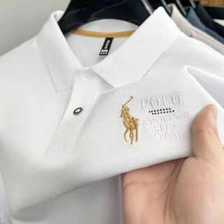 เสื้อโปโลผู้ชายสีกากีสำหรับฤดูร้อน ออกแบบให้สวมใส่ง่ายและสบาย มีแขนสั้น