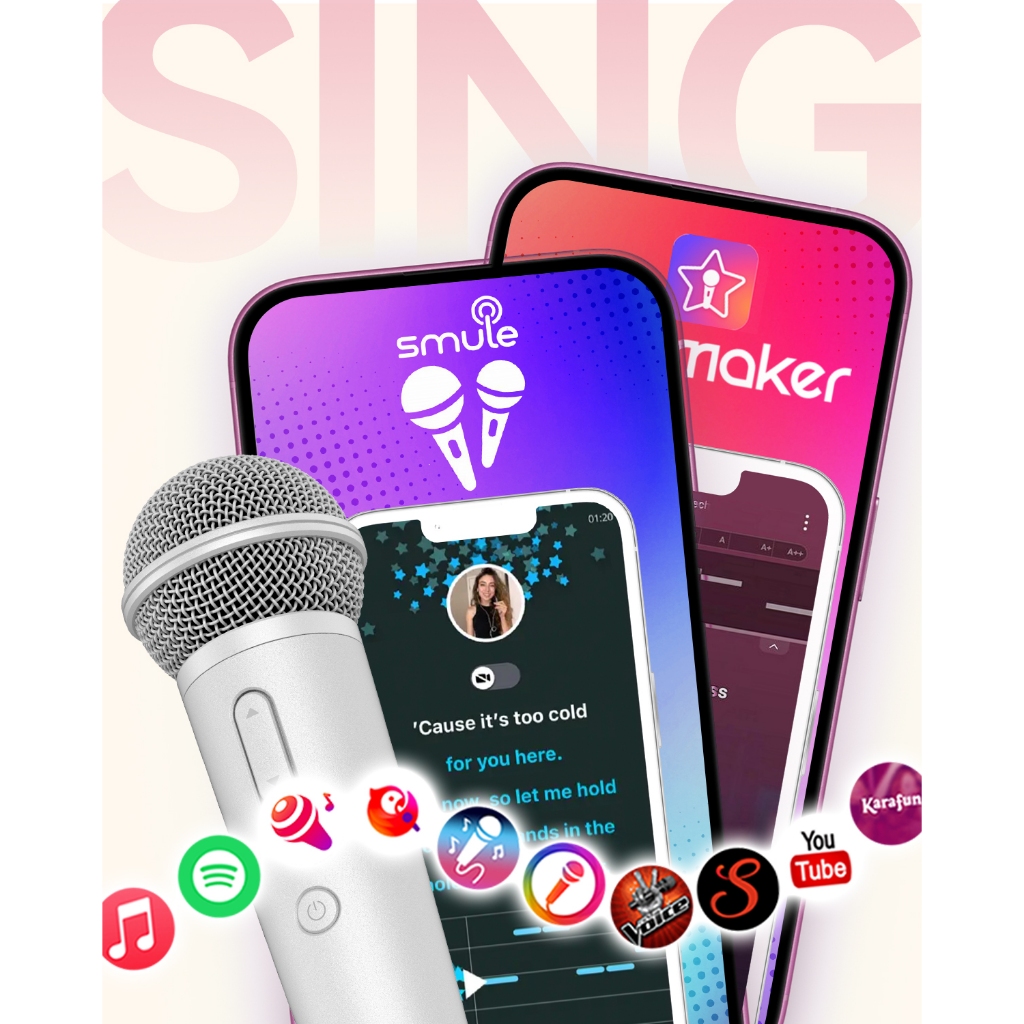 ไมโครโฟนร้องเพลงและบันทึกเสียง ไมโครโฟน Wesing อย่างเป็นทางการใช้งานได้ทุก Apps โทรศัพท์และลําโพง ไม