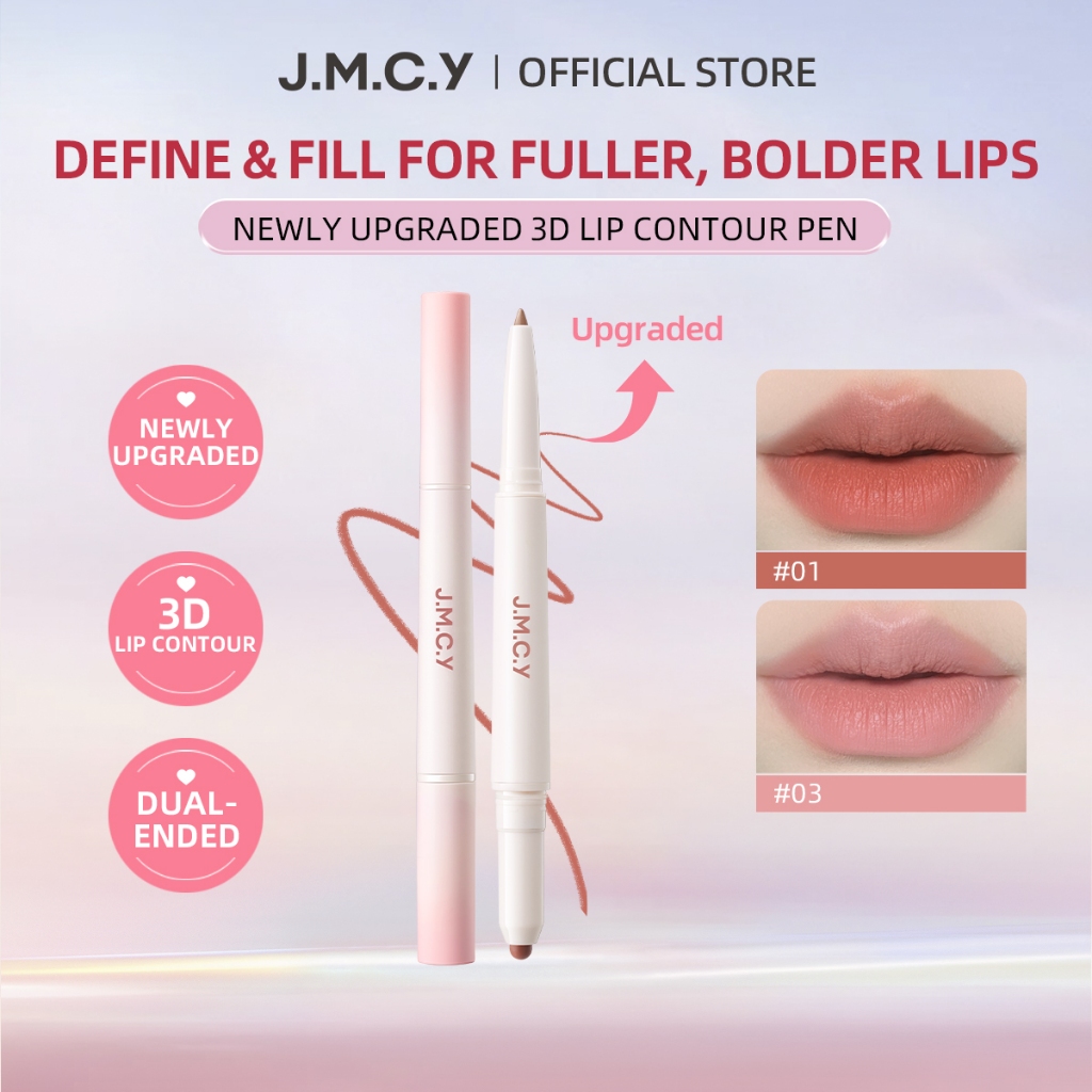 JMCY ดินสอเขียนขอบปาก 5-in-1 แบบสองหัว สีคู่ในแท่งเดียว ใช้ได้หลายแบบ อายไลเนอร์ ลิปแมตต์ ลิปไลเนอร์