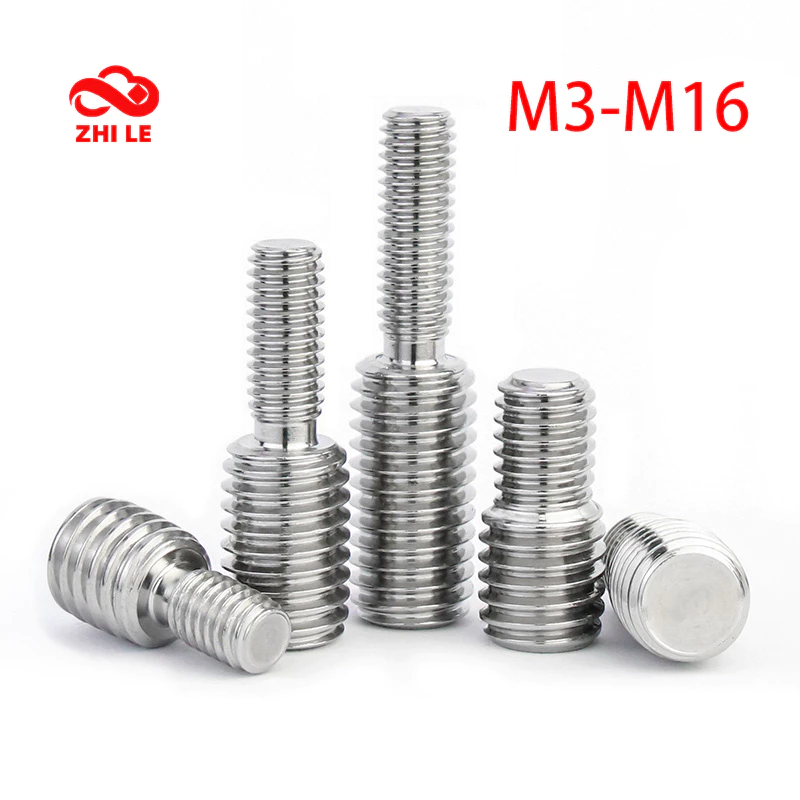 M3-M16 Conversion Double Head Transfer สกรู 304 สแตนเลสสตีลอะแดปเตอร์ชายชาย Bolts Bushing พิเศษ Bolt Endless สกรู M4 M5 M6 M8