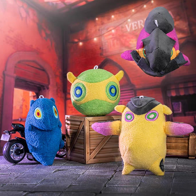 เกม Valorant Gekko Wingman Mosh Pit Dizzy Kawaii น่ารักยัดไส้ตุ๊กตาของเล่นตุ๊กตาพวงกุญแจจี้อุปกรณ์ต่