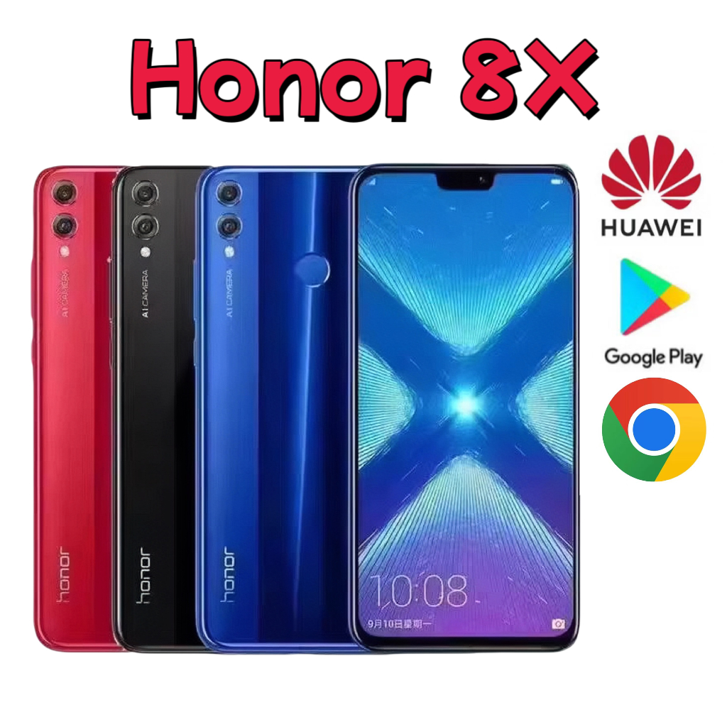 ใช้ต้นฉบับ Huawei Honor 8X 6+128g 3750mAh หน้าลายนิ้วมือ NFC 6.5 นิ้ว 20.0PM ใช้งานได้จริง 90% ใหม่