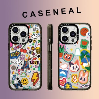 CASENEAL Graffiti Monsterโปร่งใสกันกระแทกอะคริลิคเคสโทรศัพท์สําหรับiPhone 16 Pro Max 15 Plus 14 ProMax 13 12Pro 12 โทรศัพท์กันกระแทกขอบนุ่มฮาร์ดป้องกันกรณี